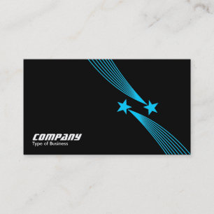 Tarjeta De Visita Estrellas de tiro v2 - Azul claro sobre negro