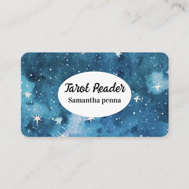 Tarjeta De Visita Estrellas de yoga Tarot masaje espacio profundo Ta (Anverso)