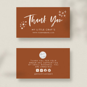 Tarjeta De Visita Estrellas Doodle Terracotta Pequeño Negocio Agrade