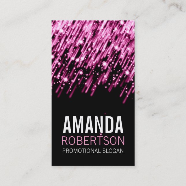 Tarjeta De Visita Estrellas el caer rosadas profesionales simples (Anverso)
