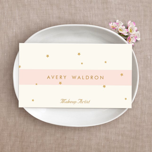 Tarjeta De Visita Estrellas elegantes artistas de maquillaje blanco  (Subido por el creador)