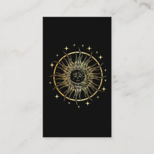 Tarjeta De Visita Estrellas espirituales Astrología Arte Antiguo Sun