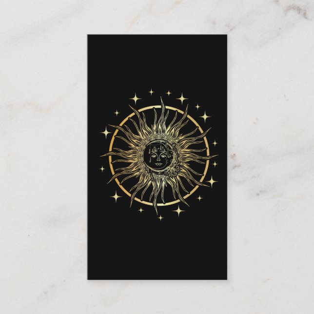 Tarjeta De Visita Estrellas espirituales Astrología Arte Antiguo Sun (Anverso)