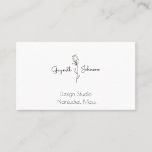 Tarjeta De Visita Estrellas florales en blanco y negro