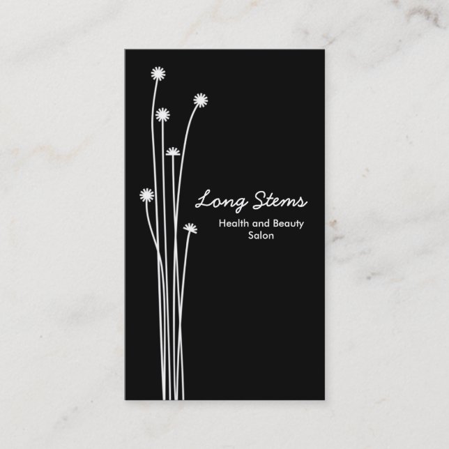 Tarjeta De Visita Estrellas largas - Blanco y negro (Anverso)