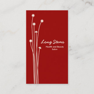 Tarjeta De Visita Estrellas largas - Rojo oscuro en crema