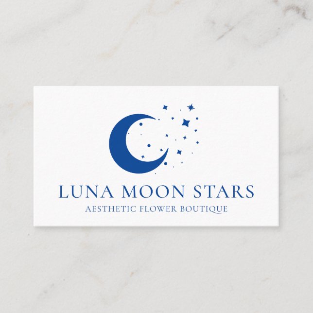 Tarjeta De Visita Estrellas Luna de la Marina Básica Estándar Simple (Anverso)
