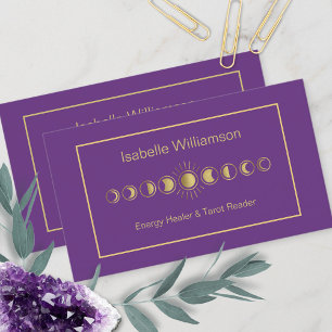 Tarjeta De Visita Estrellas Modernas Mínimas Fase de la Luna Mística