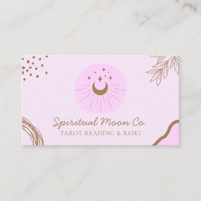Tarjeta De Visita Estrellas moradas rosadas de la luna de miel Reiki (Anverso)