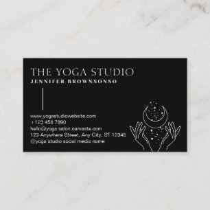 Tarjeta De Visita Estrellas negras Energía Sanación de manos Moon Es