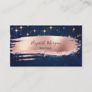 Tarjeta De Visita Estrellas Profesionales Modernas, Pincelada, Azul 