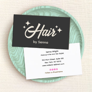Tarjeta De Visita Estrellas retro de Black Hair Stylist