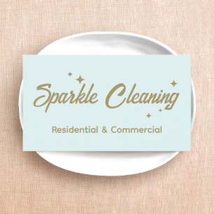 Tarjeta De Visita Estrellas retro de limpieza de casas
