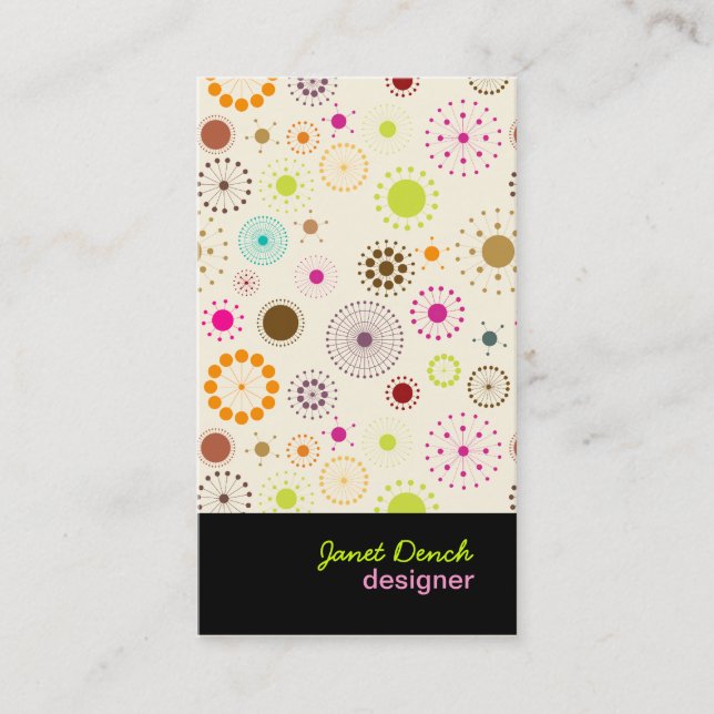 Tarjeta De Visita Estrellas retro de PixDezines (Anverso)