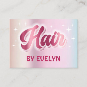 Tarjeta De Visita Estrellas retro guión de pelo falso Relieve metali