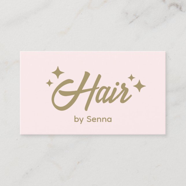 Tarjeta De Visita Estrellas retro rosadas con estilo de cabello (Anverso)