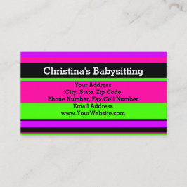 Tarjeta De Visita Estribos de neón verde y rosa