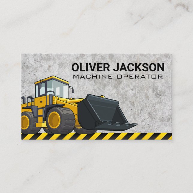 Tarjeta De Visita Estructura | Bull Dozer | Maquinaria pesada (Anverso)