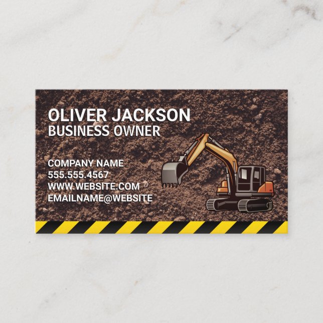 Tarjeta De Visita Estructura | Excavadora | Desarrollo de propiedade (Anverso)