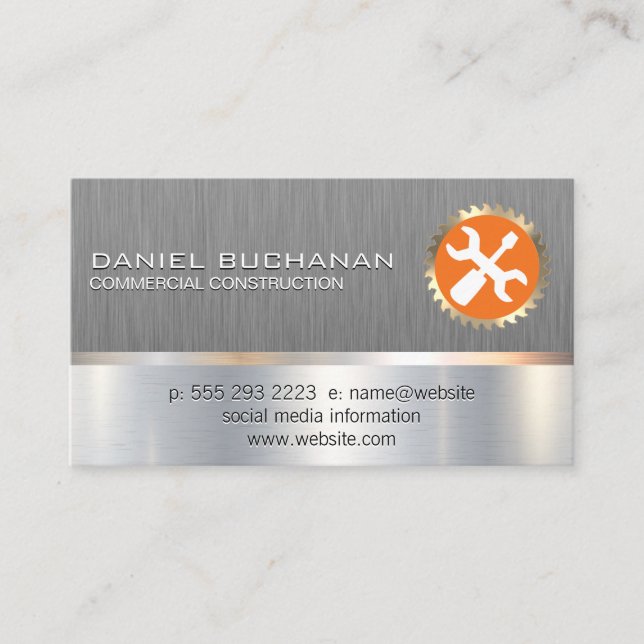 Tarjeta De Visita Estructura | Herramientas de hardware | Metálico (Anverso)