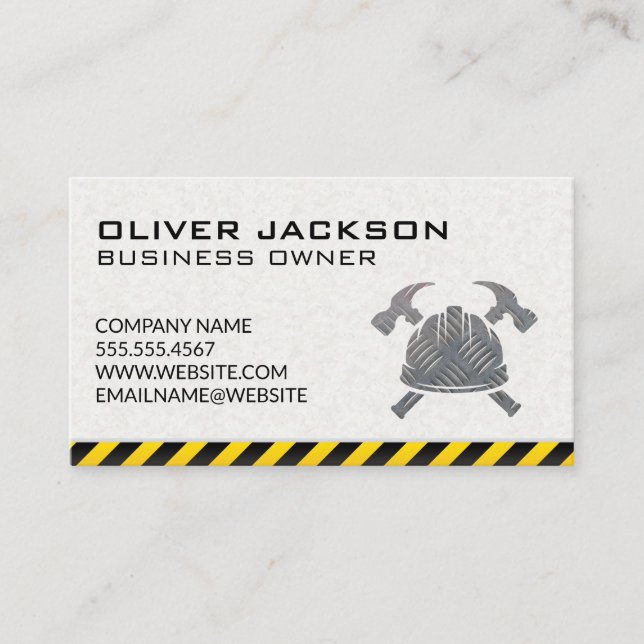 Tarjeta De Visita Estructura | Logo de Hardhat Hammers (Anverso)