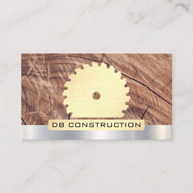 Tarjeta De Visita Estructura | Sa y madera | Fondo metálico (Anverso)