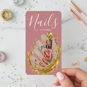 Tarjeta De Visita Estudio de Arte de Uñas Chic Manicurista Artista R