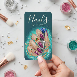 Tarjeta De Visita Estudio de Arte de Uñas Chic Manicurista Artista V