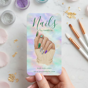 Tarjeta De Visita Estudio de Arte de Uñas Opal Artista Manicurista E