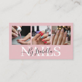 Tarjeta De Visita Estudio de artista de uñas Foto tipografía