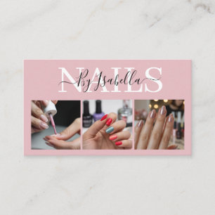 Tarjeta De Visita Estudio de artista de uñas Foto Tipografía haz el