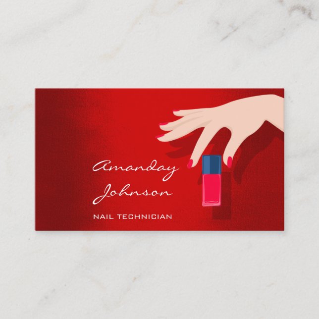 Tarjeta De Visita Estudio de artista de uñas pedicura de manicura ro (Anverso)