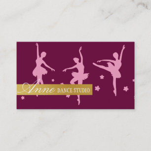 Tarjeta De Visita Estudio de ballet profesional, instructor, leccion