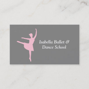 Tarjeta De Visita Estudio de Ballet y Danza Ballerina Moderna Gris
