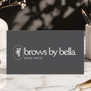 Tarjeta De Visita Estudio de Belleza Artista de Cejas Minimalista Lu