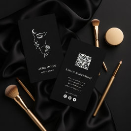 Tarjeta De Visita Estudio de Belleza Luna de Lujo Elegante 
