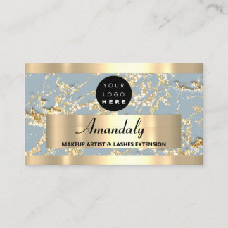 Tarjeta De Visita Estudio de cabello de belleza Purpurina de mármol 