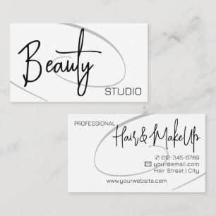 Tarjeta De Visita Estudio de cabello profesional con clase moderno n