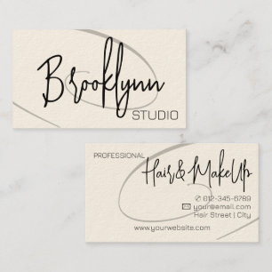 Tarjeta De Visita Estudio de cabello profesional de caligrafía moder