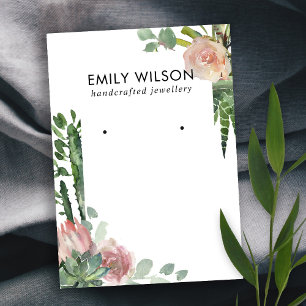 TARJETA DE VISITA ESTUDIO DE CACTUS RUBOR PROTEA FOLIAGE EARRING EAR