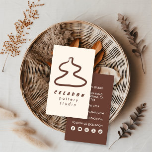 Tarjeta De Visita Estudio de cerámica POTTERY Iconos elegantes dibuj