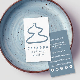 Tarjeta De Visita Estudio de Cerámica POTTERY Iconos Elegantes Dibuj