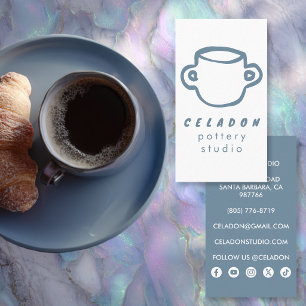 Tarjeta De Visita Estudio de cerámica POTTERY Iconos elegantes dibuj