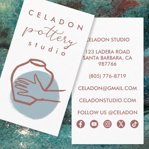Tarjeta De Visita Estudio de cerámica POTTERY Iconos elegantes dibuj