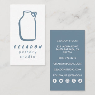 Tarjeta De Visita Estudio de cerámica POTTERY Iconos elegantes dibuj