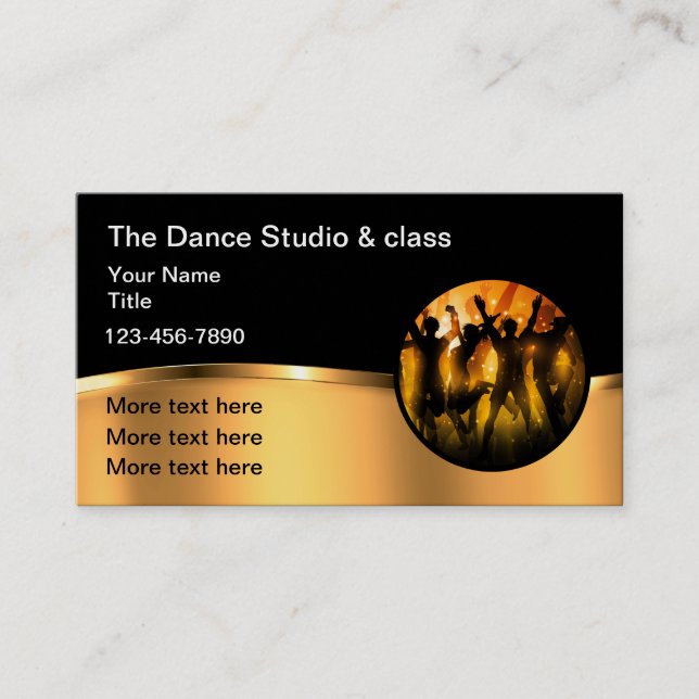 Tarjeta De Visita Estudio De Danza Clásico Y Lecciones (Anverso)