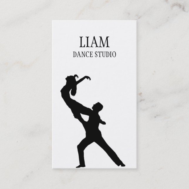 Tarjeta De Visita Estudio de Danza Profesional, Instructor (Anverso)