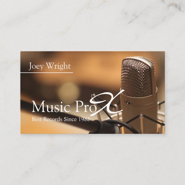 Tarjeta De Visita Estudio de grabación de música profesional (Anverso)