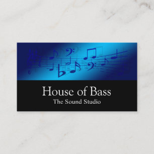Tarjeta De Visita Estudio de Grabación Profesional Blue Music
