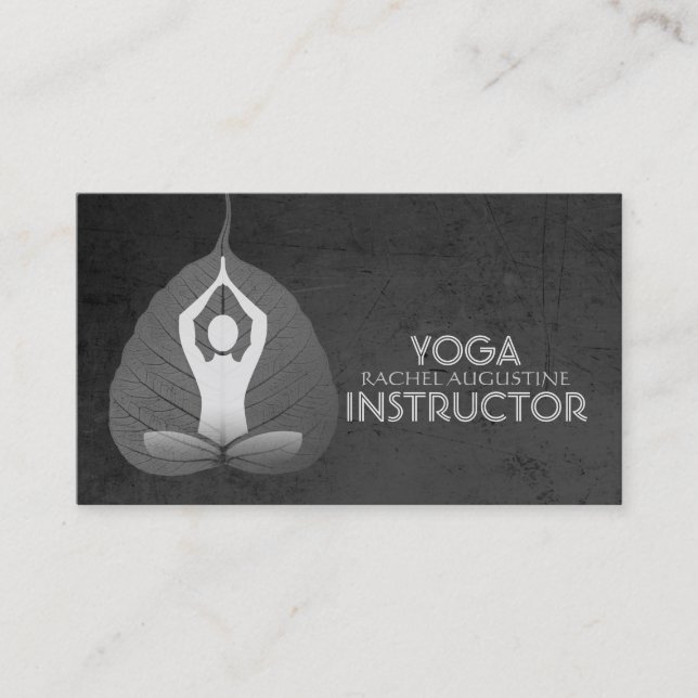 Tarjeta De Visita Estudio de instrucción de yoga Meditación Pose Bod (Anverso)